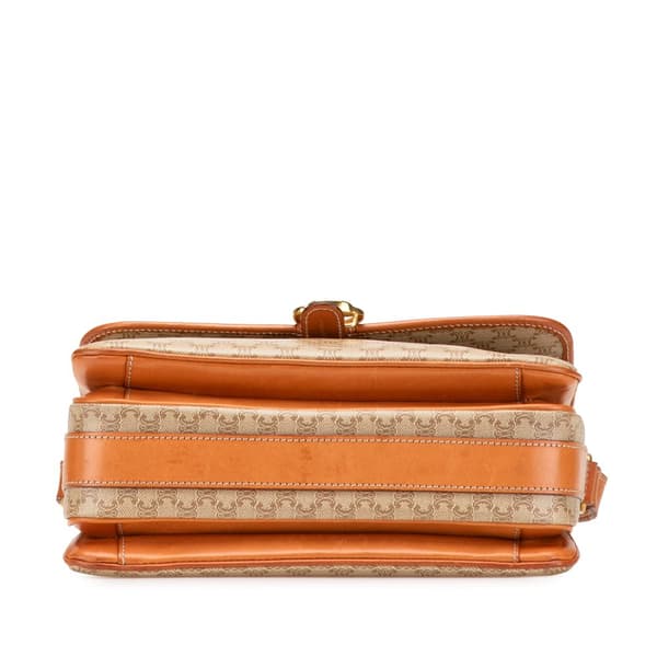 Pre-owned Celine Macadam Coated Canvas Crossbody Brown