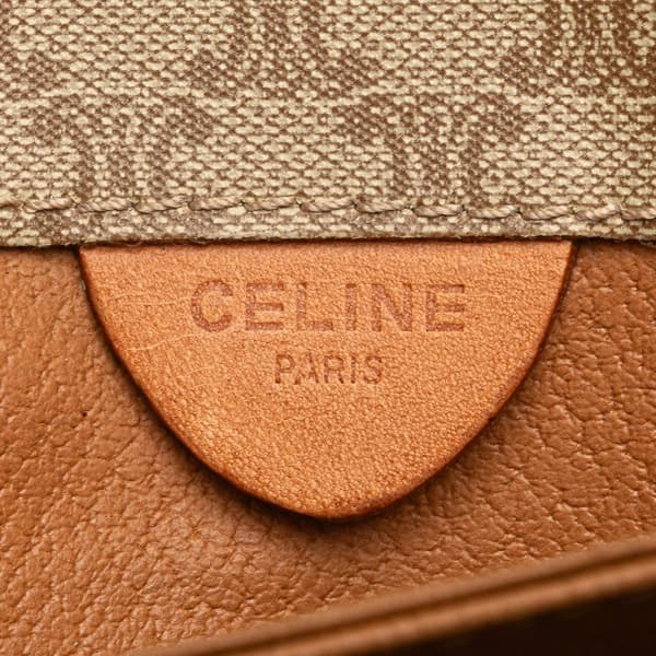 Pre-owned Celine Macadam Coated Canvas Crossbody Brown