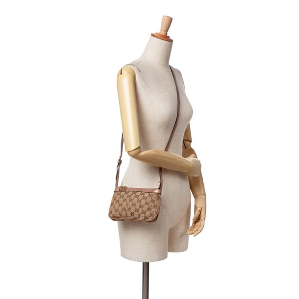 Pre-owned Gucci GG Canvas Lovely Crossbody Brown