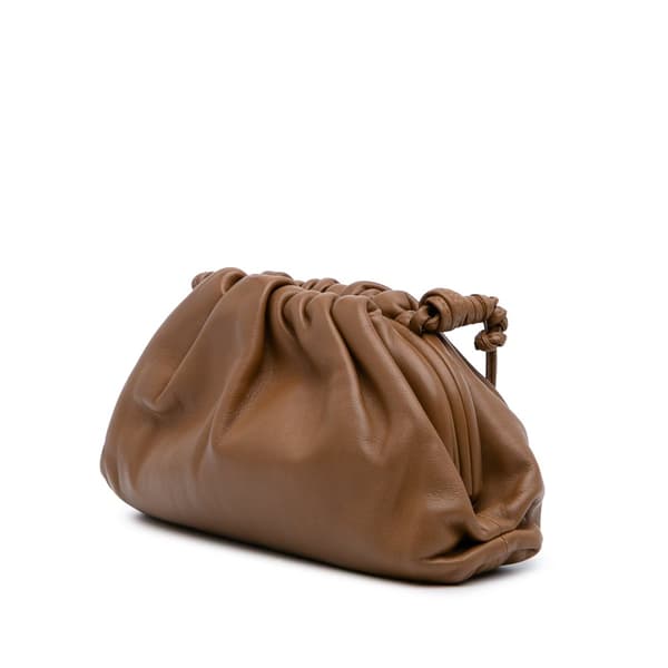 Pre-owned Bottega Veneta Lambskin The Mini Pouch Brown