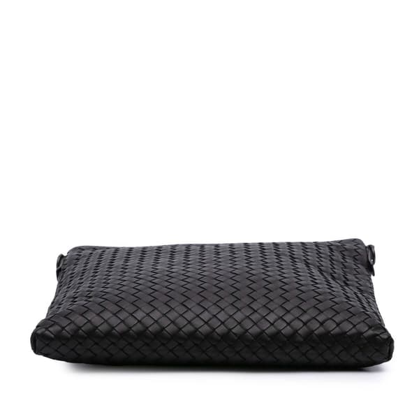 Pre-owned Bottega Veneta Leather Intrecciato Crossbody Black