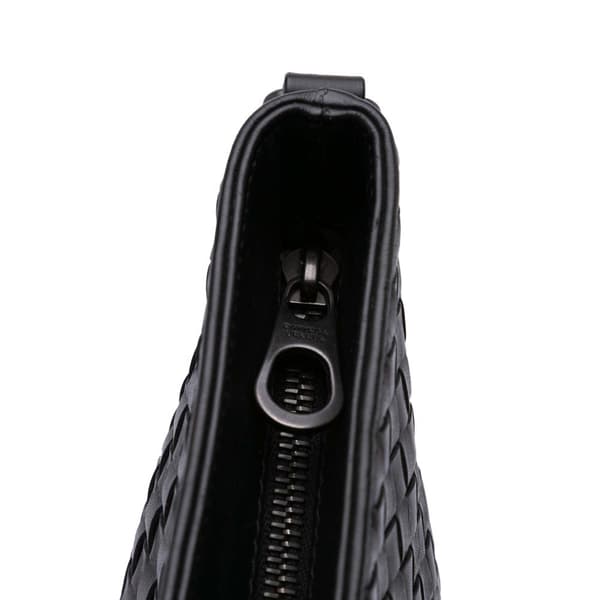 Pre-owned Bottega Veneta Leather Intrecciato Crossbody Black
