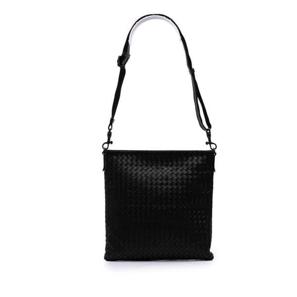 Pre-owned Bottega Veneta Leather Intrecciato Crossbody Black