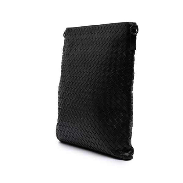 Pre-owned Bottega Veneta Leather Intrecciato Crossbody Black