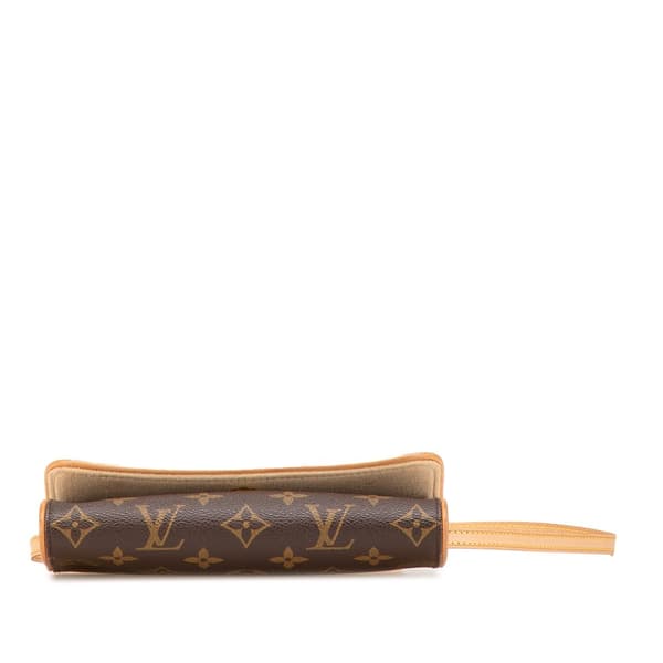 Pre-owned Louis Vuitton Monogram Pochette Twin PM Brown