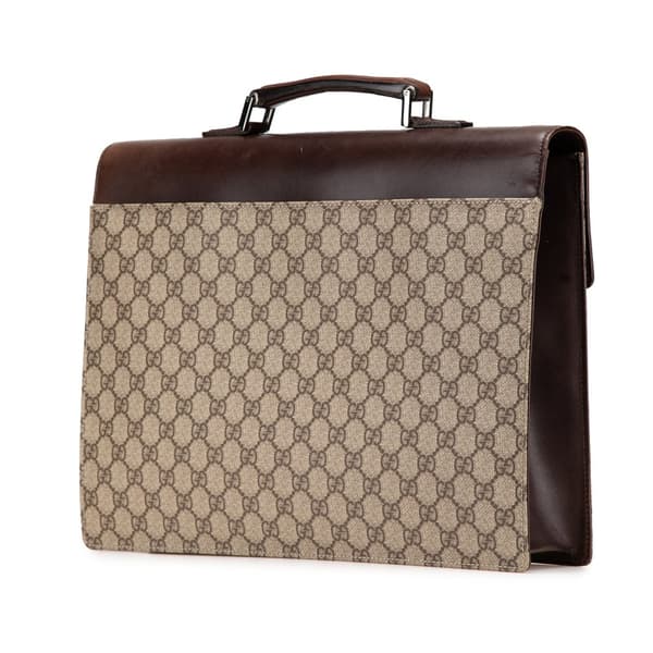 Pre-owned Gucci GG Canvas Business Bag Brown