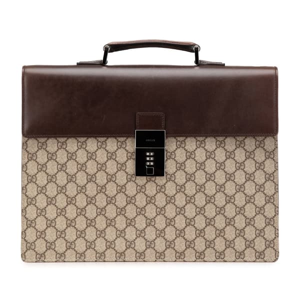 Pre-owned Gucci GG Canvas Business Bag Brown