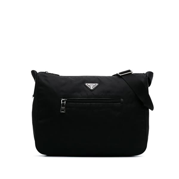 Pre-owned Prada Tessuto Zip Top Crossbody Black