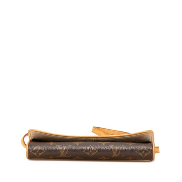 Pre-owned Louis Vuitton Monogram Pochette Twin PM Brown