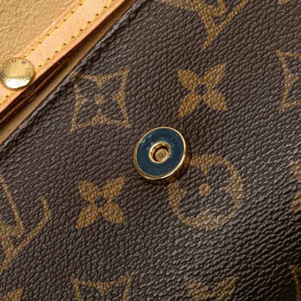 Pre-owned Louis Vuitton Monogram Pochette Twin PM Brown