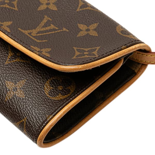 Pre-owned Louis Vuitton Monogram Pochette Twin PM Brown