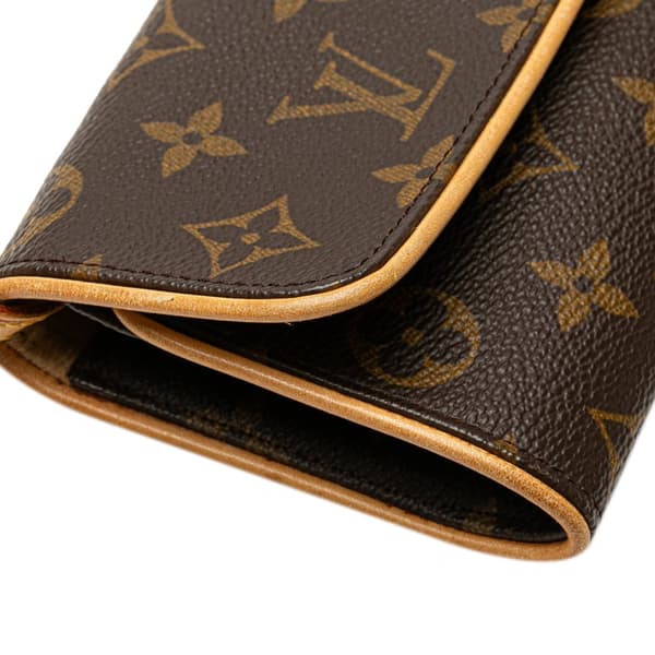Pre-owned Louis Vuitton Monogram Pochette Twin PM Brown
