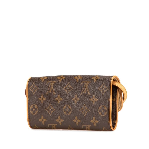Pre-owned Louis Vuitton Monogram Pochette Twin PM Brown