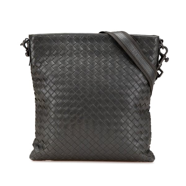 Pre-owned Bottega Veneta Nappa Intrecciato VN Crossbody Gray