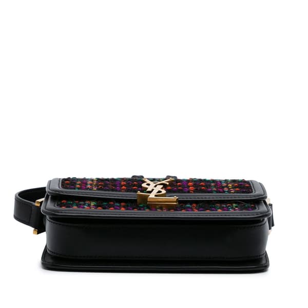 Pre-owned Saint Laurent Small Tweed Solferino Crossbody Black