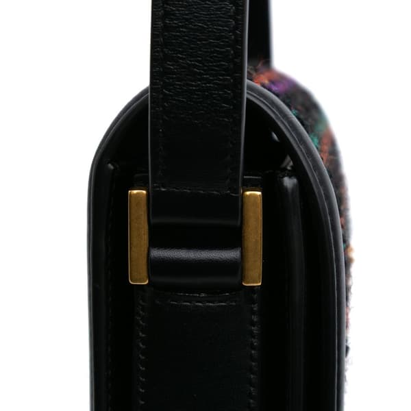 Pre-owned Saint Laurent Small Tweed Solferino Crossbody Black