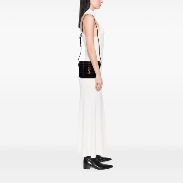 Pre-owned Saint Laurent Small Tweed Solferino Crossbody Black