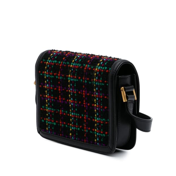 Pre-owned Saint Laurent Small Tweed Solferino Crossbody Black