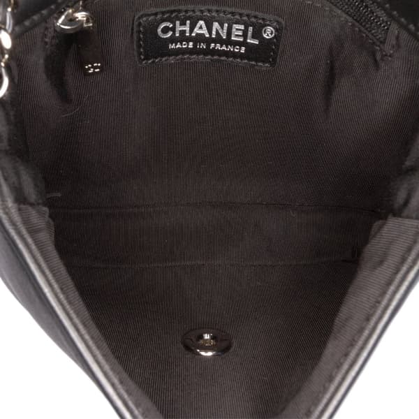 Pre-owned Chanel Mini Quilted Lambskin and Metallic Trim Elementary Chic Flap Black