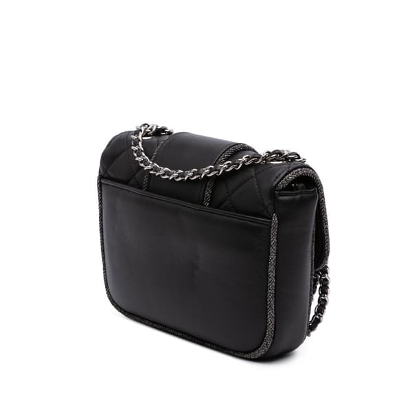 Pre-owned Chanel Mini Quilted Lambskin and Metallic Trim Elementary Chic Flap Black