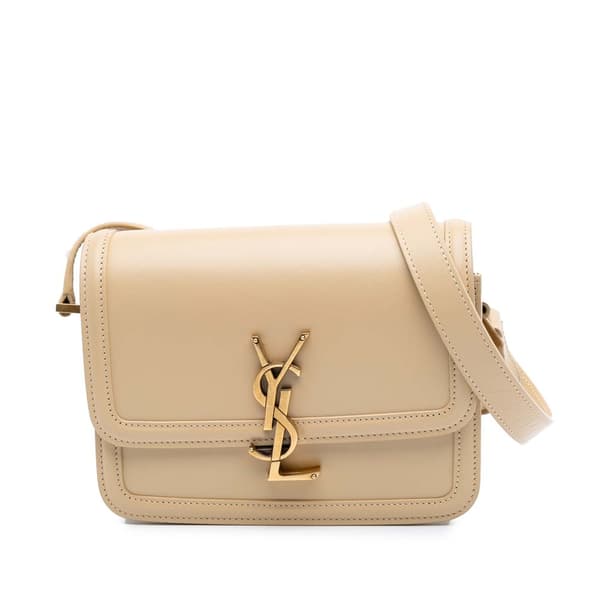 Pre-owned Saint Laurent Small Calfskin Solferino Satchel In Box Brown