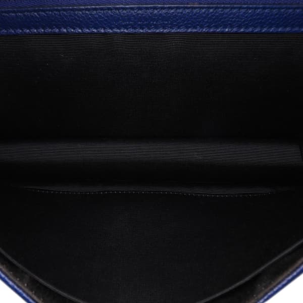 Pre-owned Dior Medium Grained Calfskin Diorama Flap Blue