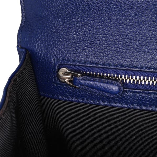 Pre-owned Dior Medium Grained Calfskin Diorama Flap Blue