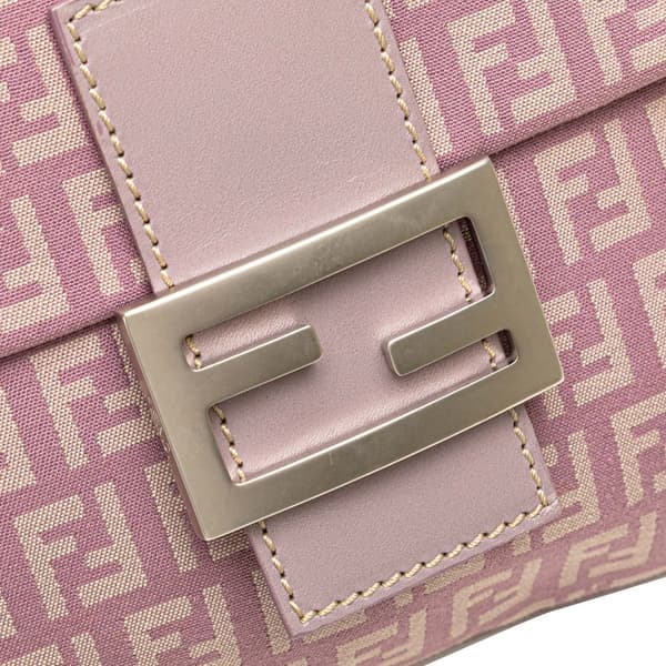 Pre-owned Fendi Zucchino Canvas Crossbody Pink