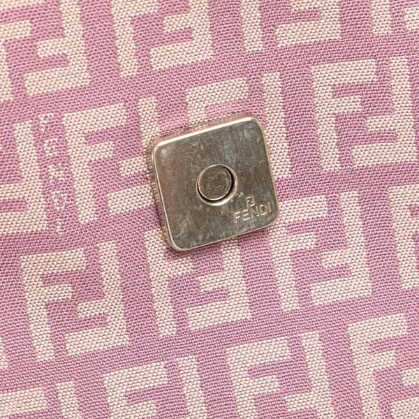 Pre-owned Fendi Zucchino Canvas Crossbody Pink