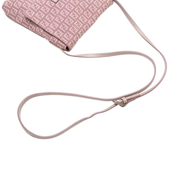 Pre-owned Fendi Zucchino Canvas Crossbody Pink
