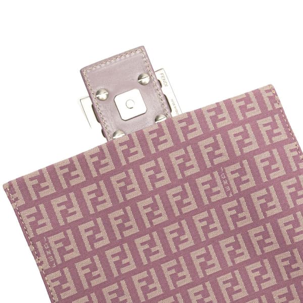 Pre-owned Fendi Zucchino Canvas Crossbody Pink
