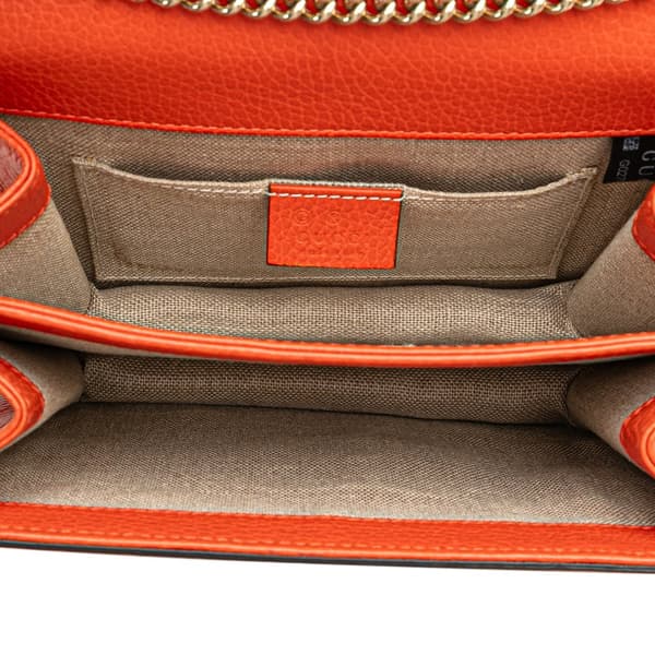 Pre-owned Gucci Small Dollar Calfskin Interlocking G Crossbody Orange