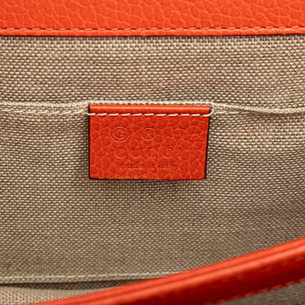 Pre-owned Gucci Small Dollar Calfskin Interlocking G Crossbody Orange