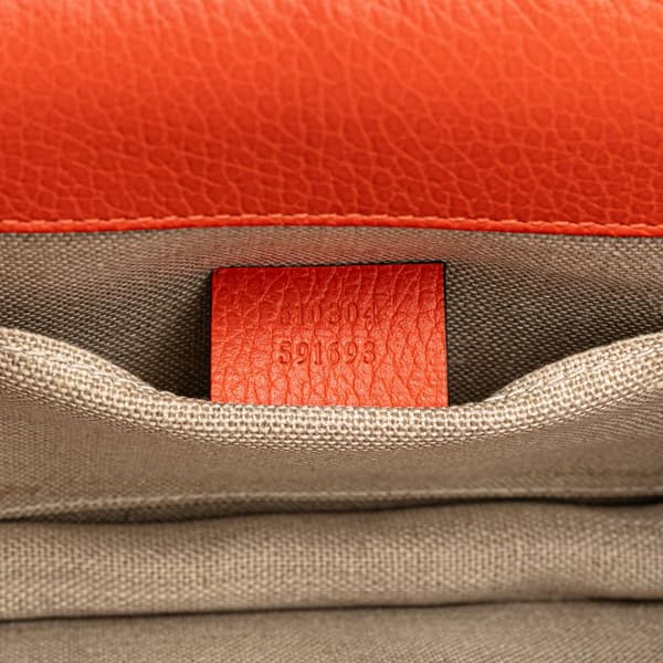 Pre-owned Gucci Small Dollar Calfskin Interlocking G Crossbody Orange