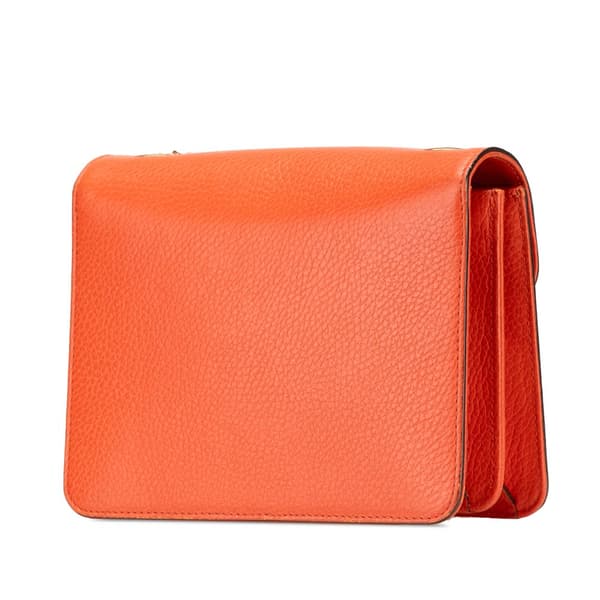 Pre-owned Gucci Small Dollar Calfskin Interlocking G Crossbody Orange
