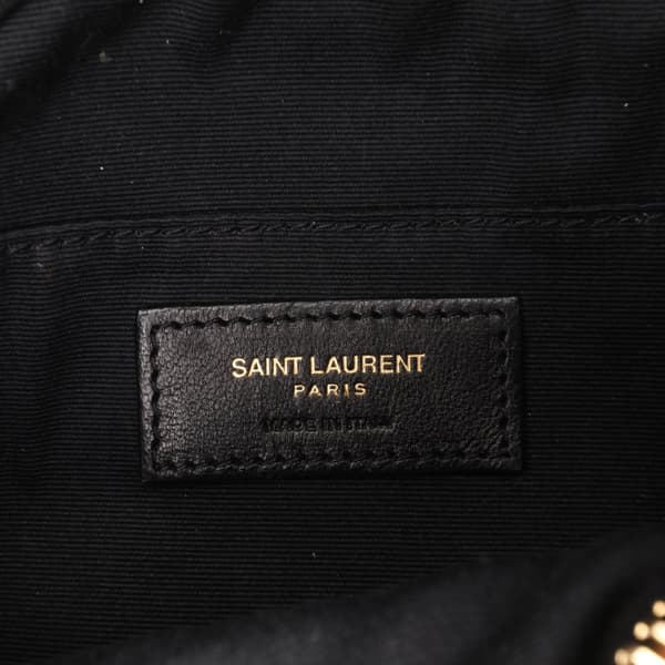 Pre-owned Saint Laurent Chevron Suede Round Vinyle Crossbody Brown