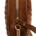 Miniatyrbild 7 av 10: Pre-owned Saint Laurent Chevron Suede Round Vinyle Crossbody Brown