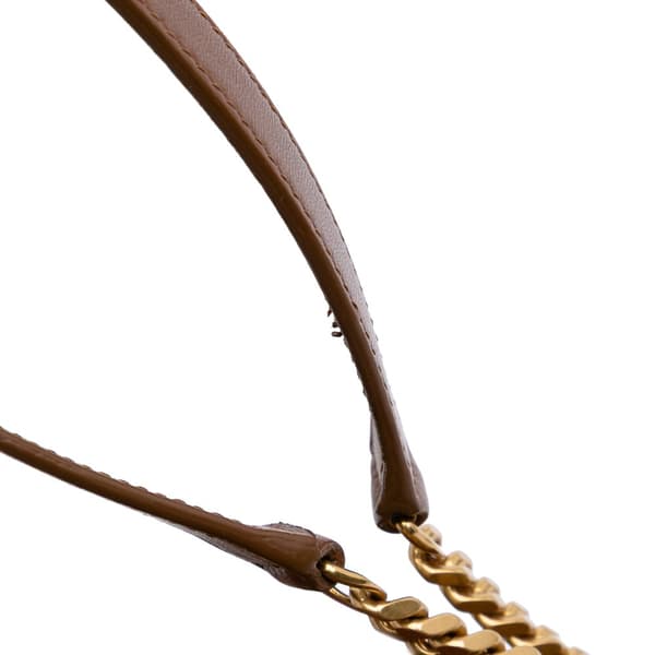 Pre-owned Saint Laurent Chevron Suede Round Vinyle Crossbody Brown