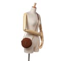 Miniatyrbild 10 av 10: Pre-owned Saint Laurent Chevron Suede Round Vinyle Crossbody Brown