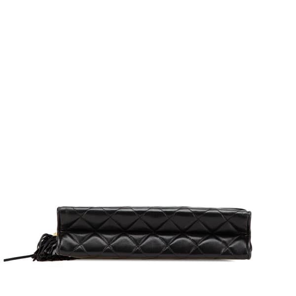 Pre-owned Chanel Quilted Lambskin Tassel Flap Black