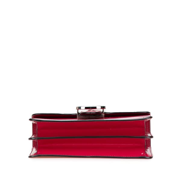 Pre-owned Gucci Small Polished Calfskin Interlocking G Dollar Crossbody Red