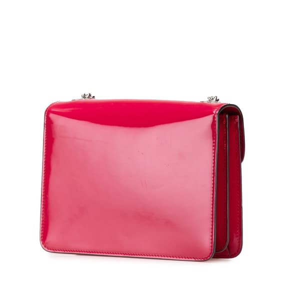 Pre-owned Gucci Small Polished Calfskin Interlocking G Dollar Crossbody Red