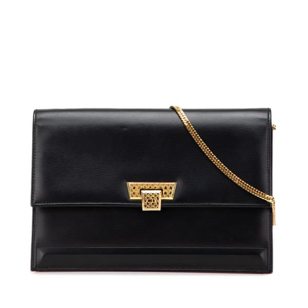Pre-owned Dior Leather Chain Crossbody Black