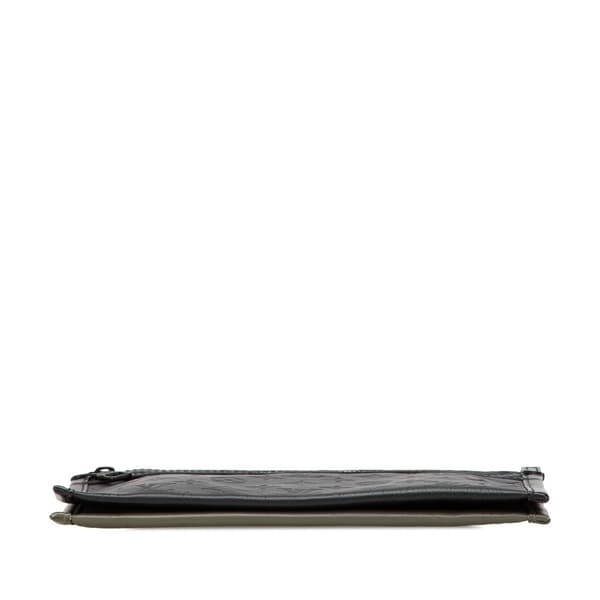 Pre-owned Louis Vuitton Monogram Shadow Double Flat Messenger Black