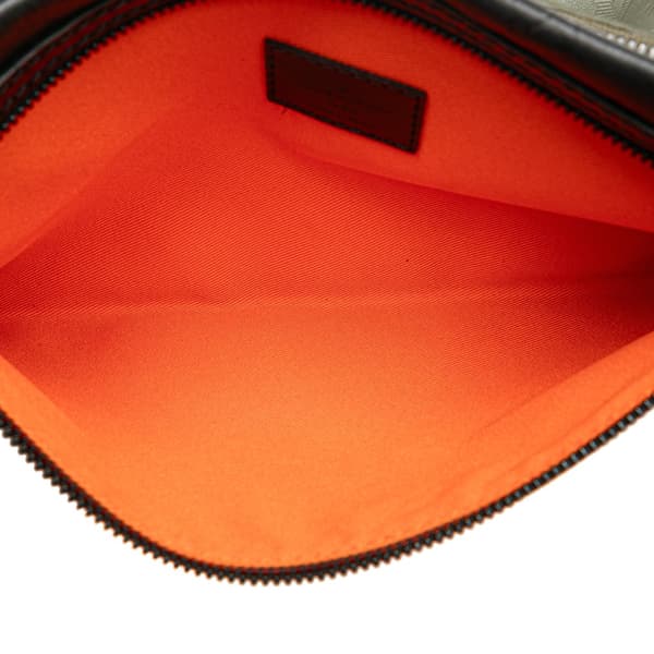 Pre-owned Louis Vuitton Monogram Shadow Double Flat Messenger Black