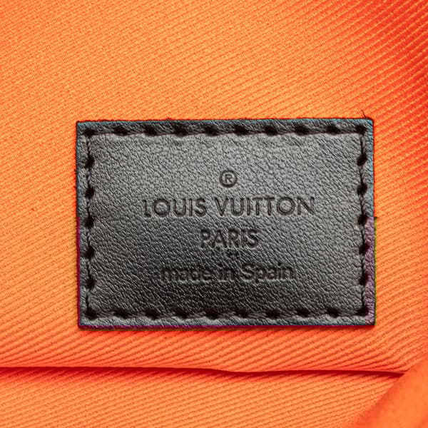 Pre-owned Louis Vuitton Monogram Shadow Double Flat Messenger Black