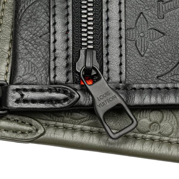 Pre-owned Louis Vuitton Monogram Shadow Double Flat Messenger Black