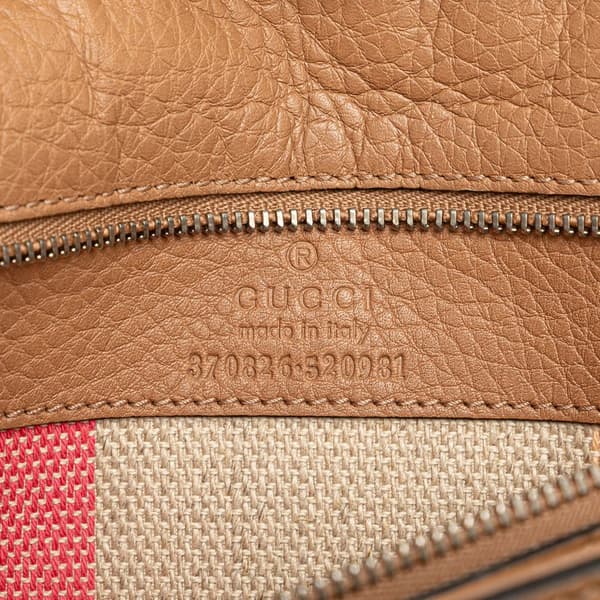 Pre-owned Gucci Medium Leather Bamboo Daily Crossbody Brown