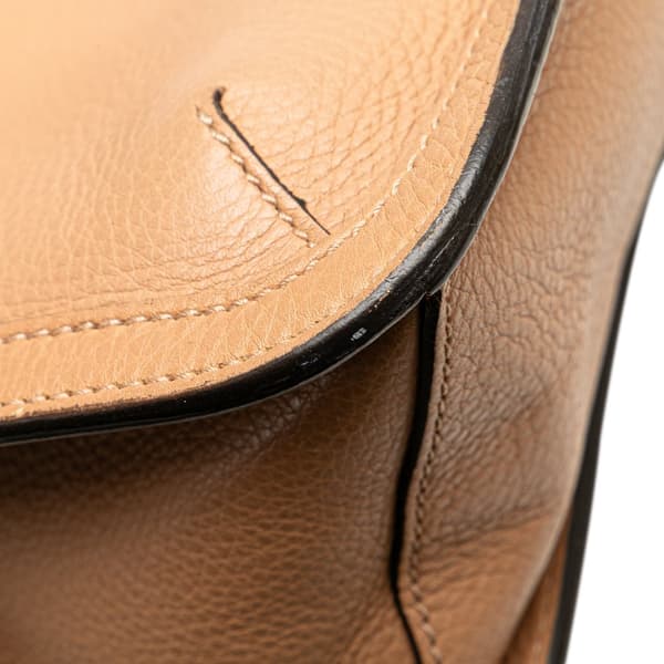Pre-owned Gucci Medium Leather Bamboo Daily Crossbody Brown