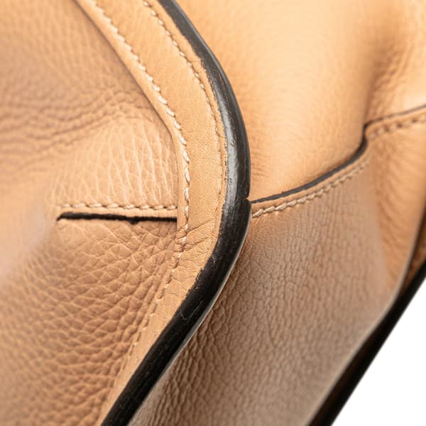 Pre-owned Gucci Medium Leather Bamboo Daily Crossbody Brown